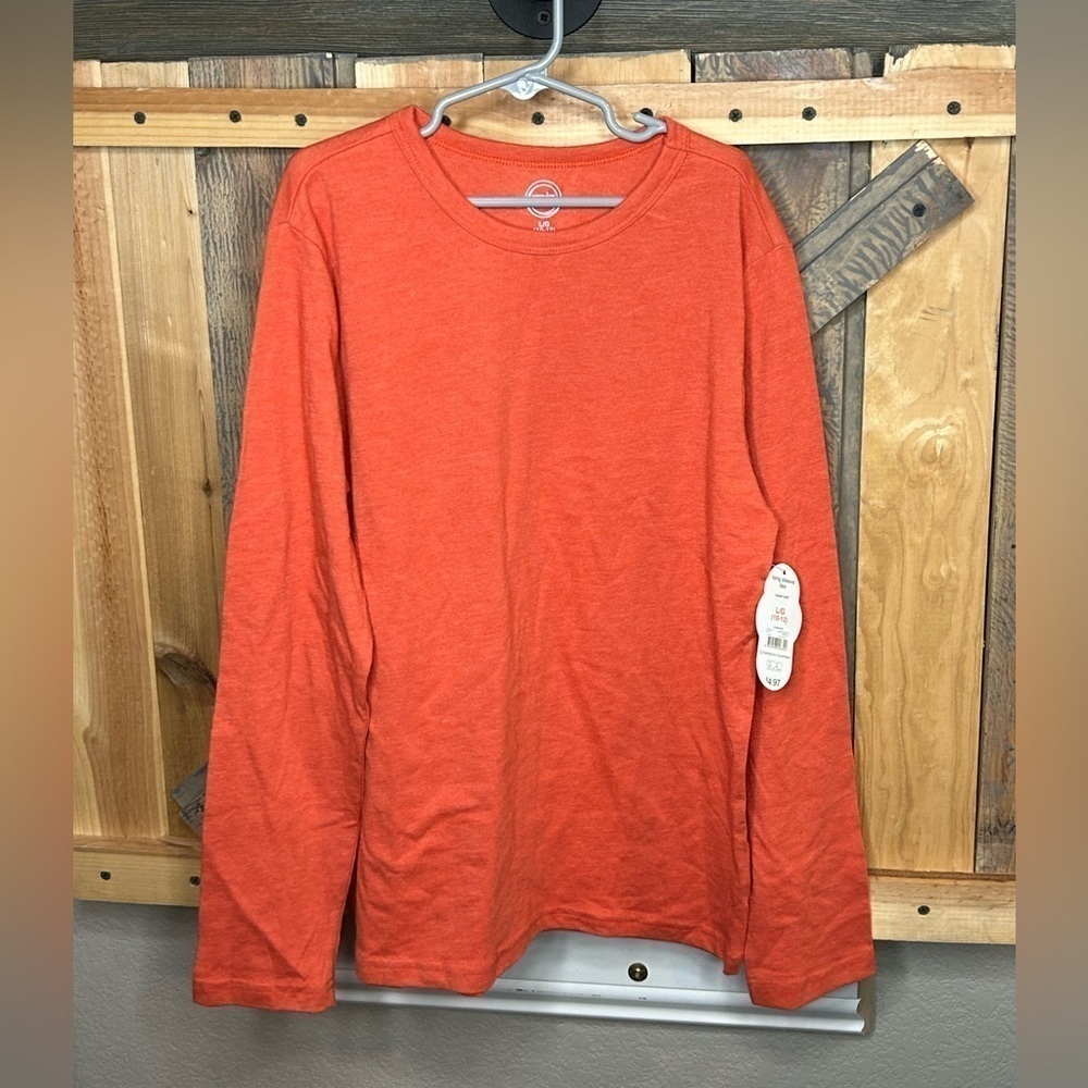 B005. Wonder Nation 2Piece Bundle L 10-12 long sleeve orange NWT/pink ribbed